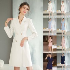 Women's Jacket Dresses Shawl Lapel Double Breasted Business Workwear Casual