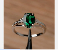 Natural Emerald Ring 925 Sterling Silver Ring Handmade Ring Wedding Ring