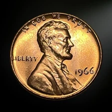 1966 P Philadelphia Lincoln Memorial Penny Brilliant Uncirculated (BU)