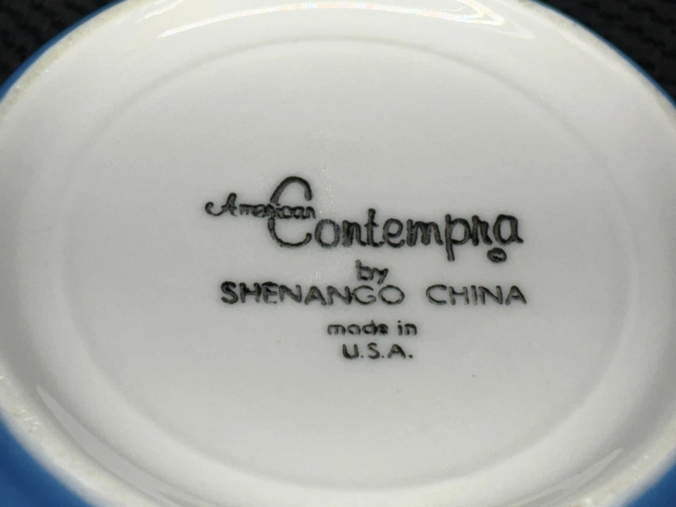 Set of 4 ~ Shenango Comtempra "BABY BLUE" USA ~ Dessert Bowls ~ 5 1/4" x 2" Deep - Image 4 of 4