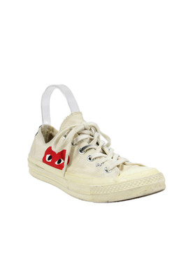 Converse x Play Comme des Garcons Womens Chuck Taylor Sneakers White Size 5