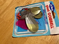 Vintage Les Davis “GIANT COWBELL Flex I Troll Attractor Blades w/Rudder-nip