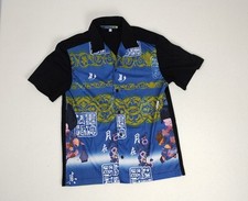 VTG Edgy Dogs Men's Short Sleeve Japanese Asian Art Shirt Size Medium USA Made