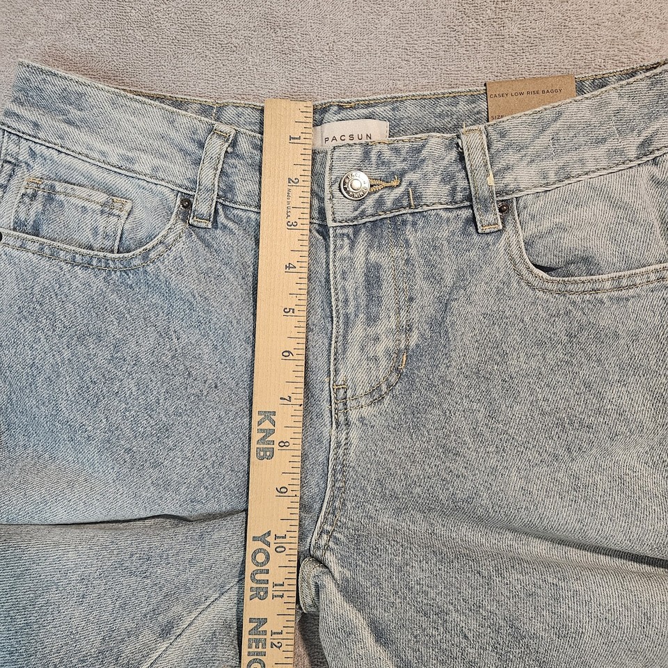 PACSUN Casey Low Rise Baggy Jeans Women Size 27 Ripped Knees Distressed ...
