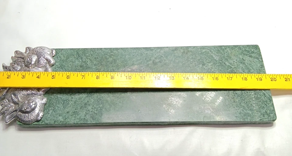 Arthur Court Rabbit Bunny Green Marble Cheese Cutting Board Serving Tray 1986 - Image 4 of 4