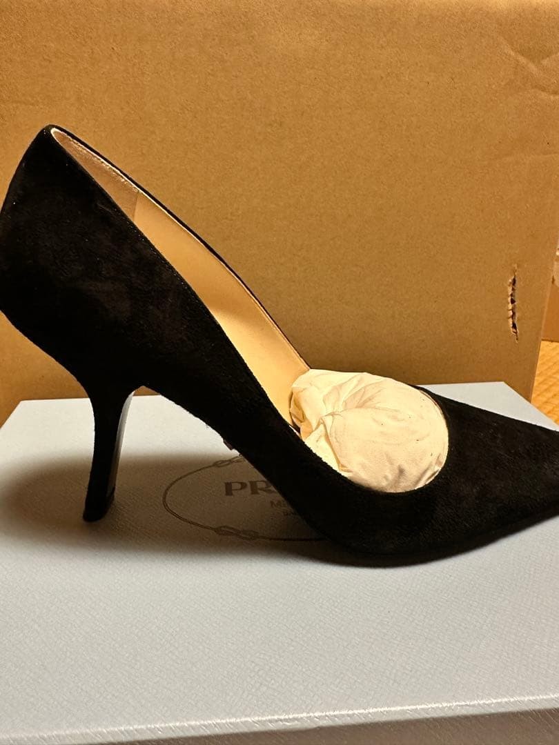 PRADA Women's Pointed Toe Pumps Size:36/JP:25.5 Suede Black 135153K Authentic thumbnail 6