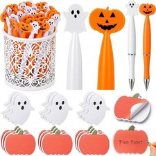 48 Pcs Halloween Ballpoint Pens and Sticky Note Party Favors Set 24Pcs Ballpoint