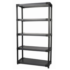 36" Plastic Resin 5-tier Shelving Unit 1,000 lbs Total Capacity