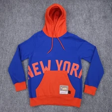 New York Knicks Hoodie Mens Large Blue NBA Basketball Mitchell & Ness Sweatshirt
