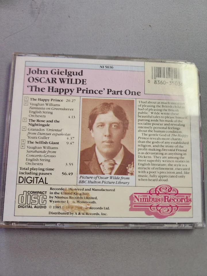 John Gielgud: Oscar Wilde - The Happy Prince (Part 2) USED CD — 第 2/3 张图片