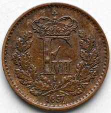 1857 Denmark 1/2 Skilling Rigsmont