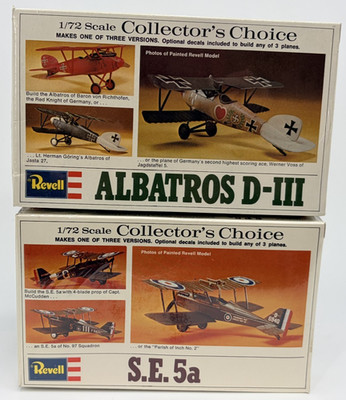 Vintage Revell S.E. 5a / Albatros D-III Model Kits *Sealed* 1:72 Scale Lot of 2