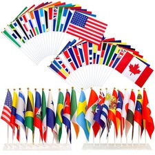 WEITBF 200 Countries International Flags of the World Small Mini Hand Held Fl...
