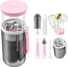 Travel Baby Bottle Brush Set with Extendable Liquid Silicone Bottle Brush  Nipple