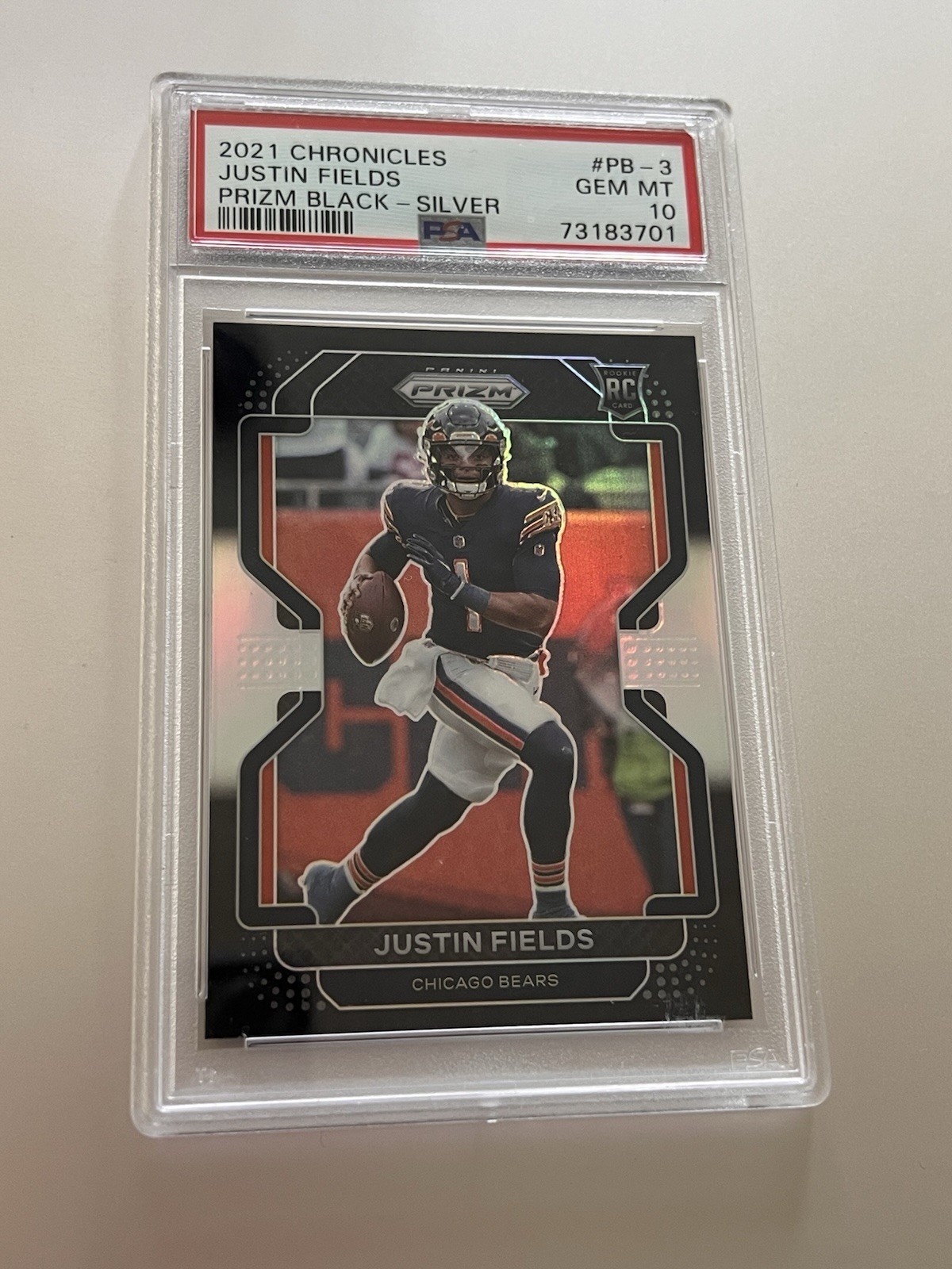 Justin Fields Panini Chronicles Prizm Black #PB3 Silver