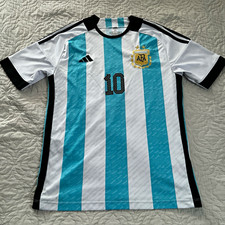 adidas Argentina Lionel Messi #10 Men's Soccer Jersey White/Blue/Black M