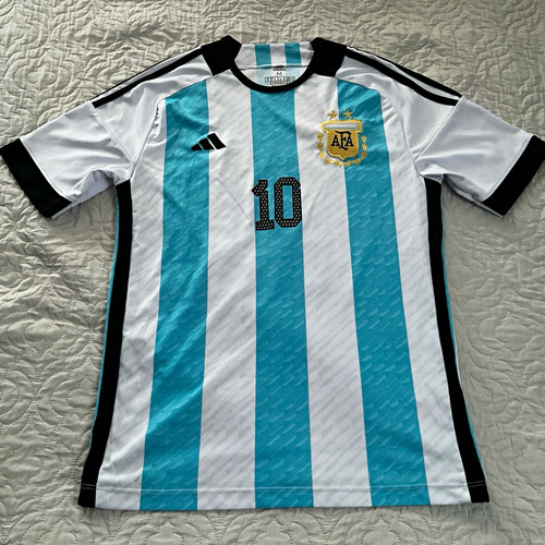 adidas Argentina Lionel Messi #10 Men's Soccer Jersey White/Blue/Black M