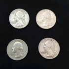 US 90% silver Washington Quarters 1958 1962 1964 Silver Lot of 4 Coins