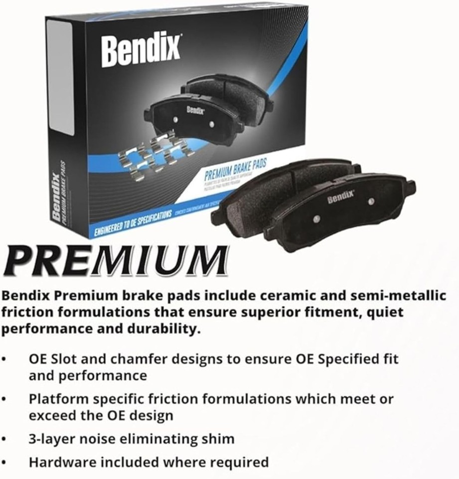 Bendix Premium Ceramic Brake Pads Oe Replacement For Chevrolet Mazda ...
