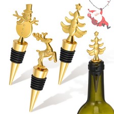 3 Pcs Zinc Alloy Christmas Wine Bottle Stopper Airtight Decorative Plug