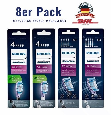 4/8er Pack Philips Sonicare G3 HX9054/17 Premium Gum-Care-Aufsteckbürsten DD