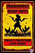 WORLDS GREATEST SIGNS! 8X12 METAL FUNNY PREPPER SIGN MAN CAVE WARNING KEEP OUT