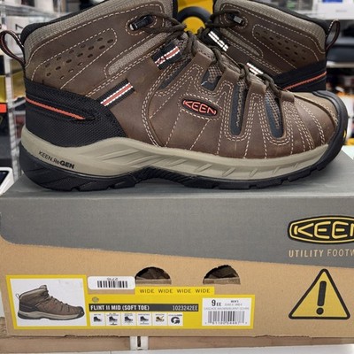 Keen Men's Flint II Mid Waterproof Hiking Boots Cascade Brown/Burnt OCHRE SZ:9EE