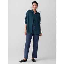 Eileen Fisher Women's Cotton Stretch Denim Straight Jean, Medium Indigo