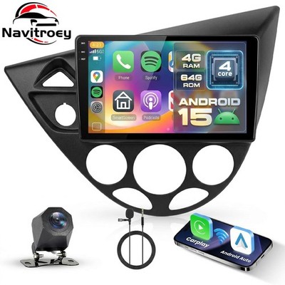 4+64GB Android 15 Für Ford Focus MK1 1998-2003 Autoradio Carplay GPS Navi +Kam