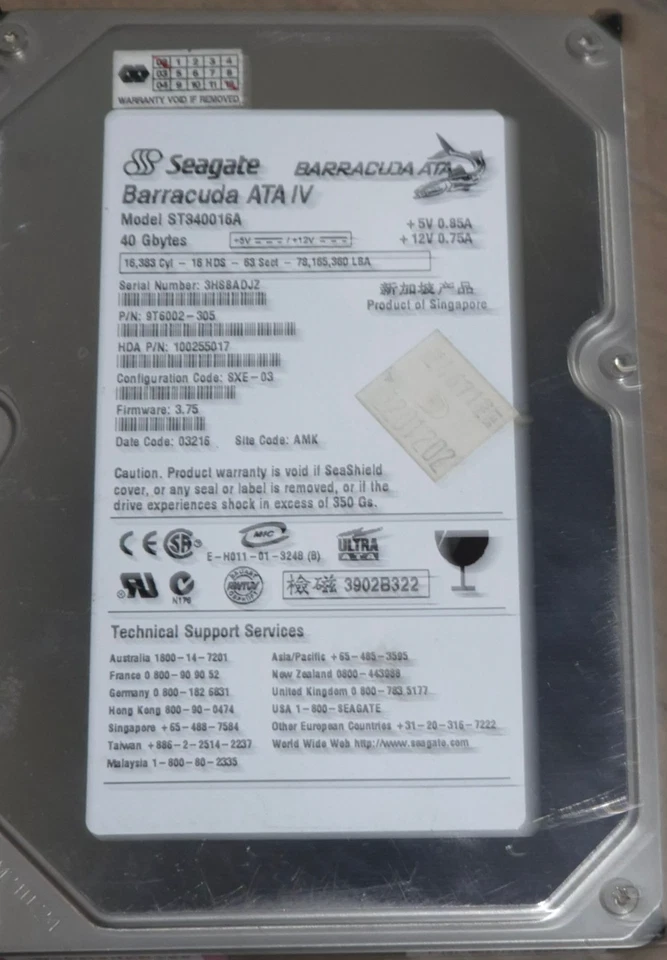 Seagate ST340016A 9T6002-305 Barracuda ATA IV 40GB 7200RPM 2MB 3.5" Internal HDD - Image 2 of 4