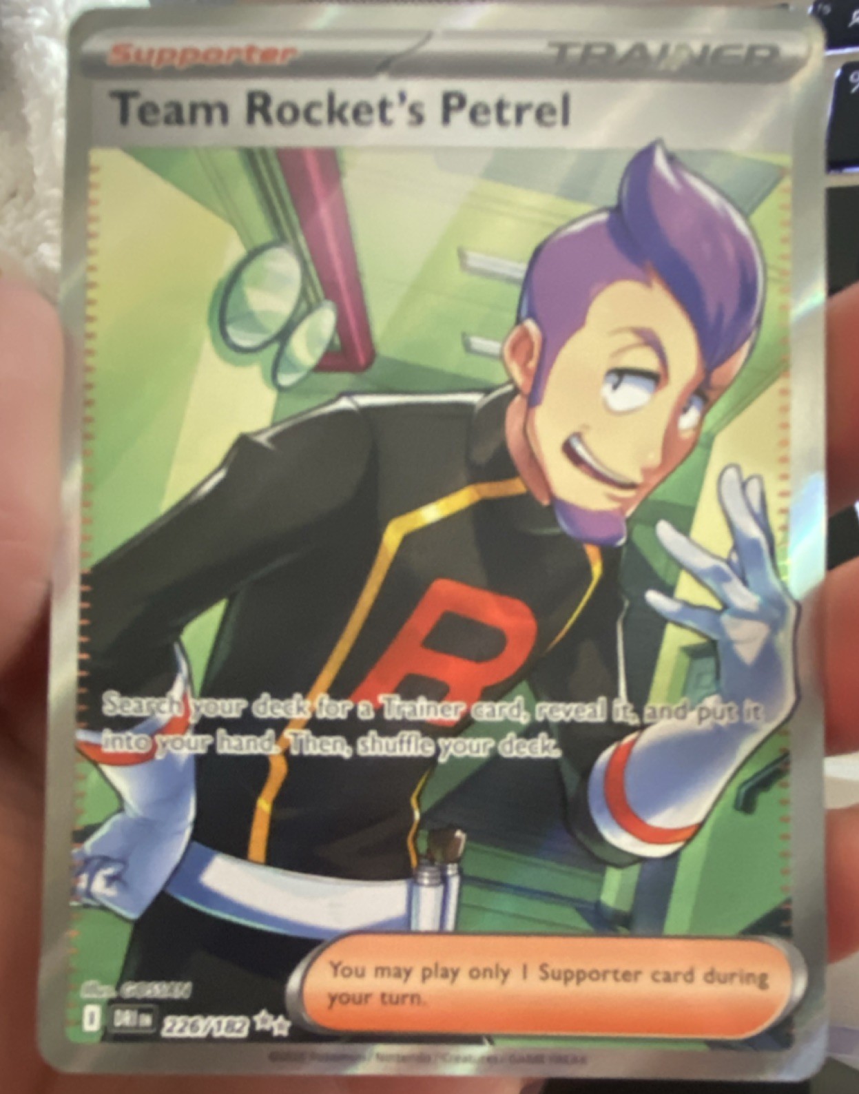Pokémon Team Rocket's Petrel Full Art Holo 226/182 Sv10 Destined Rivals