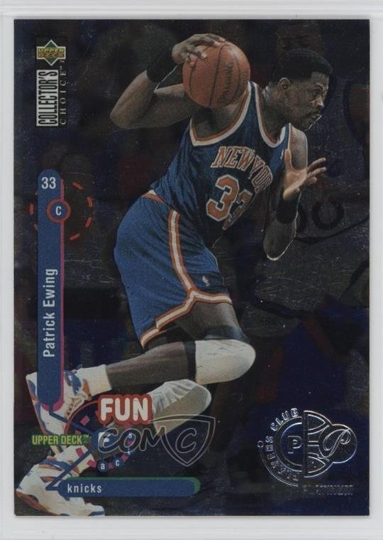 1995 Collector's Choice Fun Facts Platinum Player's Club Patrick Ewing HOF 9k9