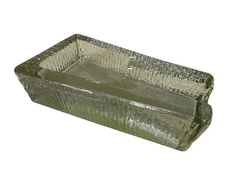 Vintage Libby Art Glass Textured Cigar Pipe Holder Ashtray Modern Crystal Clear