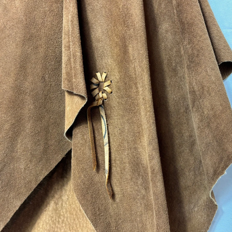 Top Corto De Colección Azul Gorro Rosa Originales Cuero Marrón y Tostado Boho Western Foto 4 de 4