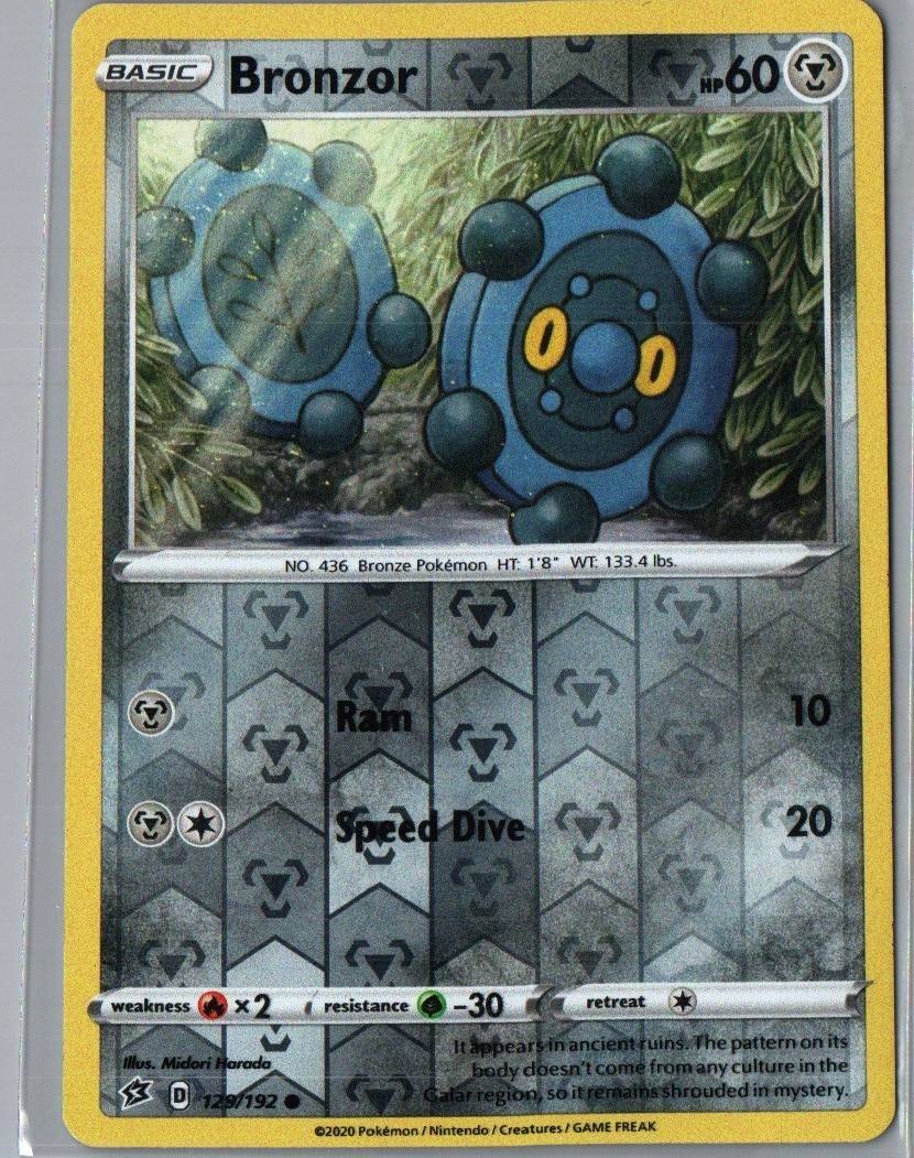 Bronzor 129/192 Common Rebel Clash Pokemon Reverse Holo Near Mint