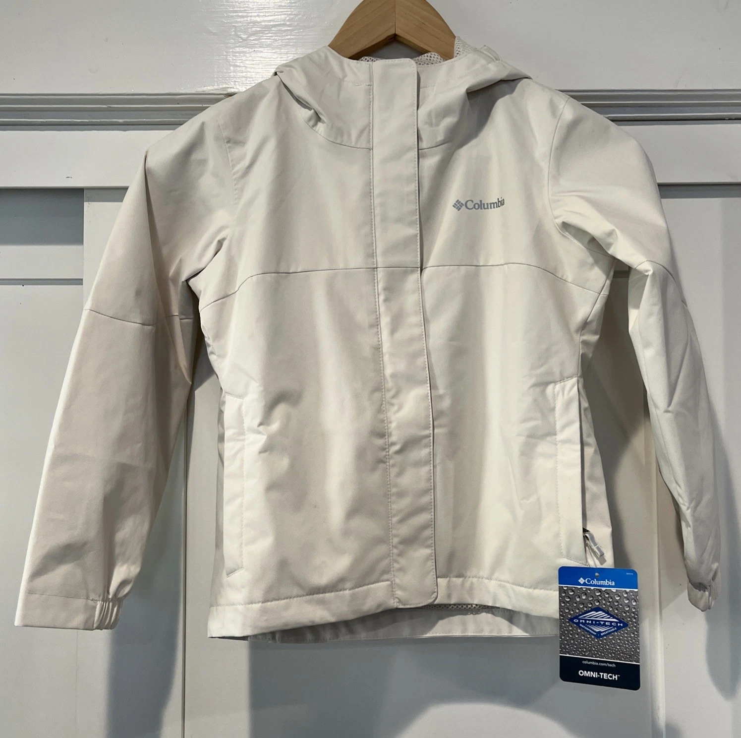 Kids Cream COLUMBIA Hikebound 2 Size XS (6-6X) Rain/Wind Protected Jacket Hooded