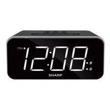  Alarm Clock with Jumbo Easy to Read 1.8” White LED Display, Black Case