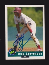1992 CLASSIC GAMES #19  Todd Steverson  BLUE JAYS  SIGNED AUTOGRAPH AUTO COA