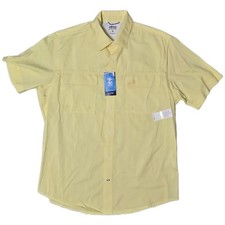 IZOD Saltwater Beach Performance Surfside Shirt Men Yellow Quick Dry UPF 35 z 
