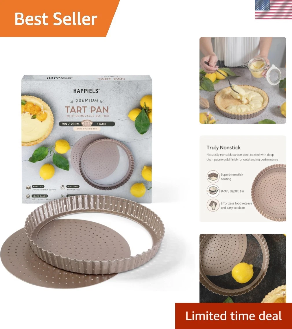 Tart Pan Nonstick 9 Inch Removable Bottom Pie Quiche Fluted Perforated
Opens in a new window or tab
