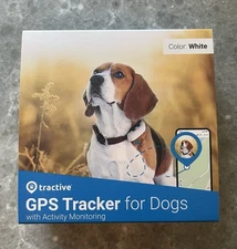 Tractive Waterproof Smart GPS Dog Tracker Location Activity Health WiFi White