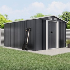Metal Sheds 4X6, 6X8, 8 X 8, 10 X 8 ft Storage Garden Shed with Floor Steel Base