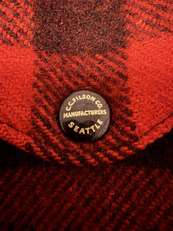 FILSON Mackinaw Wool Cruiser, Black Red Plaid, Union Made in USA, Men’s 38/40? - Image 3 of 4