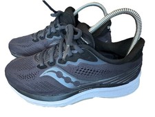 Saucony Ride 14 Black Charcoal Women  s Size 6 Running Workout Gray Metallic