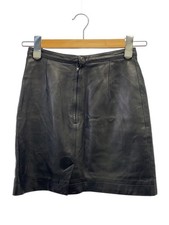 agnes b. skirt, size 36, sheepskin, black, plain