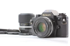 [Exc+5] Nikon EM Black w/ Nikkor Ai-s 50mm f/1.8 & 36-72mm f/3.5 From JAPAN