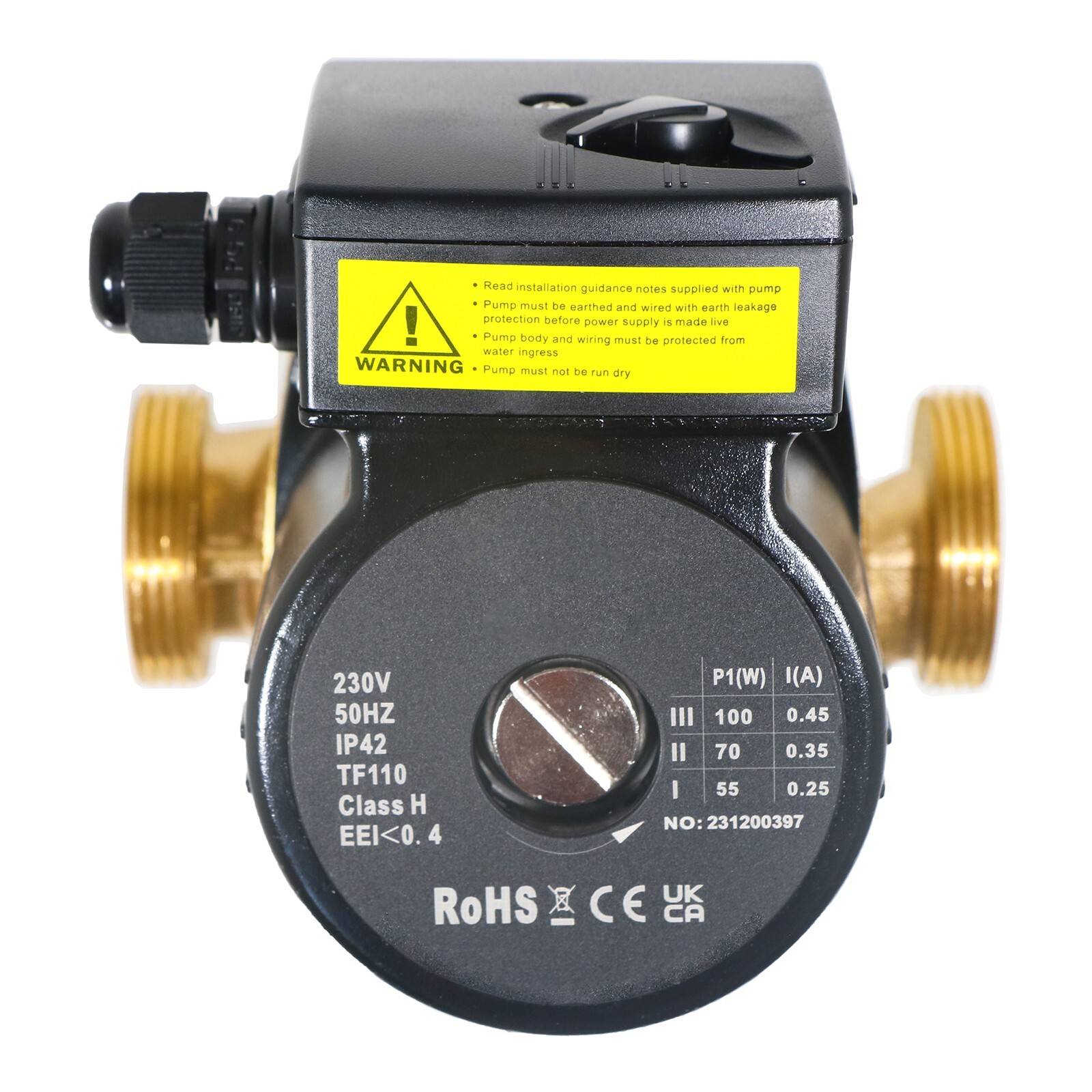 Hot Water Circulator Pump UNIVERSAL Bronze Circulation System 45W 230V 130mm