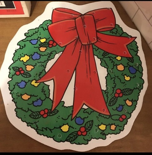 Vintage Christmas Lighted Wreath by Yard Looks Indoor/outdoor Decoration New - Picture 2 of 8