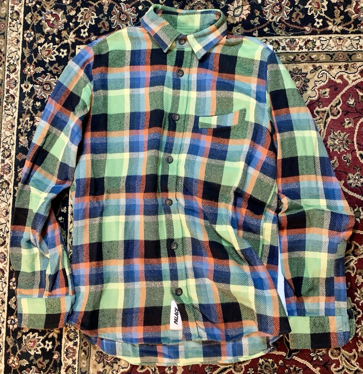 Palace Long Sleeve Regular Size Casual Button-Down Shirts for Men