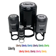 Liberty Fun Text Self-Inking Rubber Stamp Ink Stamper
